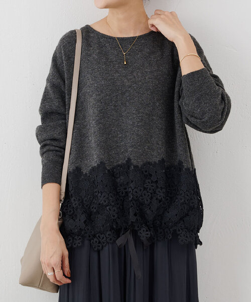 「BEARDSLEY」 長袖ニット FREE ダークグレー レディースの画像