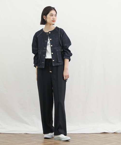 「Gready Brilliant」 「AuieF」イージーパンツ 36 ブルーグレー レディース_画像3