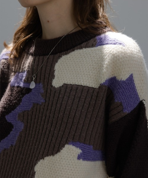 「EKCOOKIES」 長袖ニット M ブラウン レディース_画像4