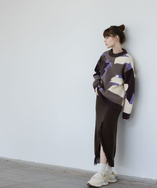 「EKCOOKIES」 長袖ニット M ブラウン レディース_画像7