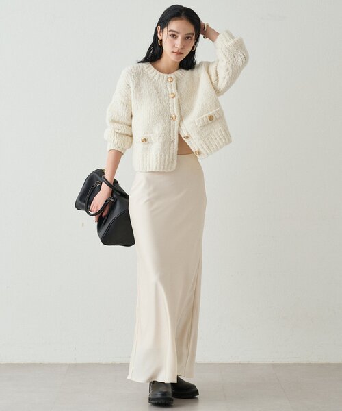 「LOUNGEDRESS」 ニットカーディガン FREE ネイビー レディース_画像2