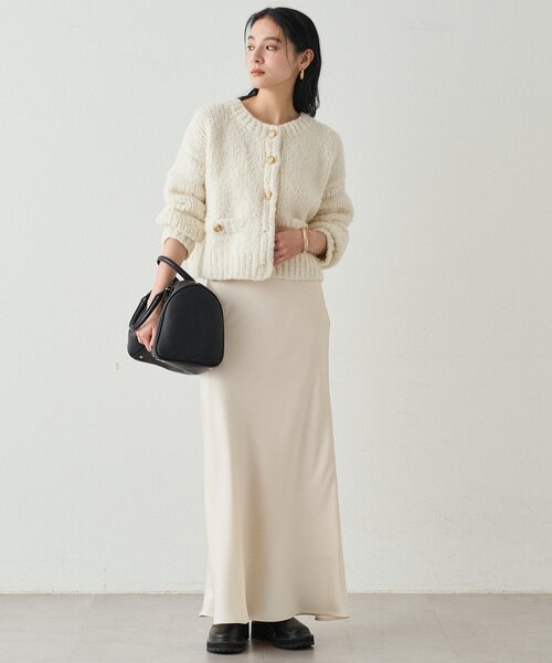 「LOUNGEDRESS」 ニットカーディガン FREE ネイビー レディース_画像3