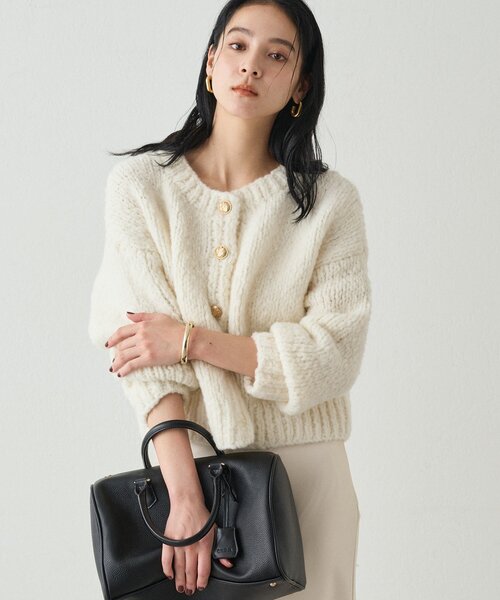 「LOUNGEDRESS」 ニットカーディガン FREE ネイビー レディース_画像7