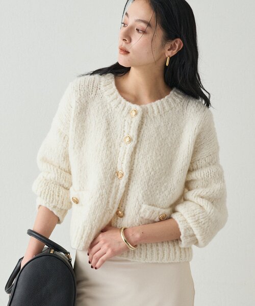 「LOUNGEDRESS」 ニットカーディガン FREE ネイビー レディース_画像8