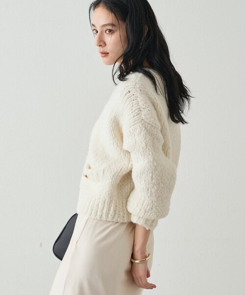 「LOUNGEDRESS」 ニットカーディガン FREE ネイビー レディース_画像9