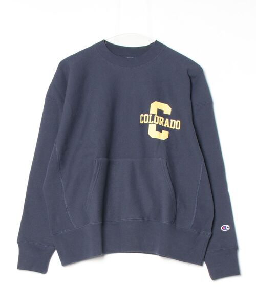 「Champion」 スウェットカットソー FREE ネイビー レディース