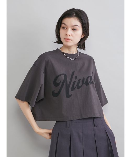 Luudan washed tee Tシャツ　Mサイズ　短丈 Mila Owen（ミラオーウェン） tシャツ ショート丈ワイドグラフィックT
