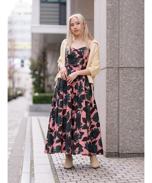 ワンピース ソフト コットン コルセット マキシドレス : ZOZOTOWN