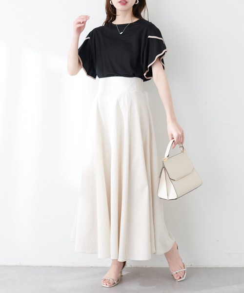 「natural couture」 半袖カットソー FREE ブラック レディース_画像7