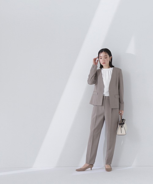 「NATURAL BEAUTY BASIC」 ジャケット MEDIUM チャコールグレー レディースの画像