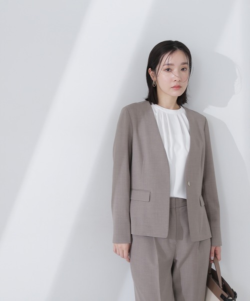 「NATURAL BEAUTY BASIC」 ジャケット MEDIUM チャコールグレー レディースの画像