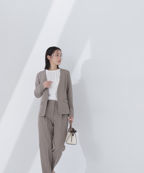 「NATURAL BEAUTY BASIC」 ジャケット MEDIUM チャコールグレー レディースの画像