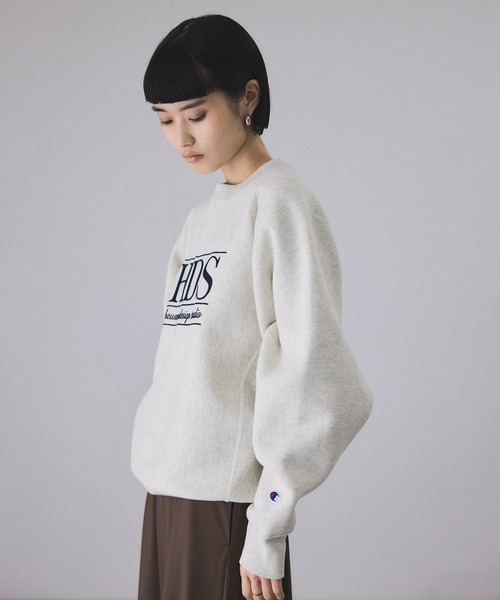 「Champion」 スウェットカットソー FREE ブルー レディースの画像