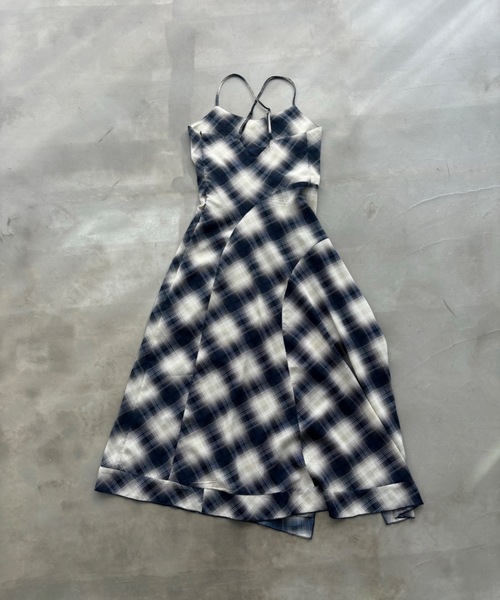 「SHAGGIE」 キャミソールワンピース MEDIUM ネイビー レディース_画像6