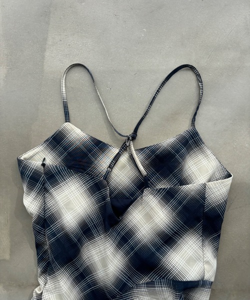 「SHAGGIE」 キャミソールワンピース MEDIUM ネイビー レディース_画像8