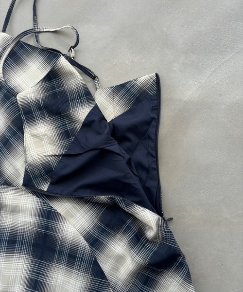 「SHAGGIE」 キャミソールワンピース MEDIUM ネイビー レディース_画像9