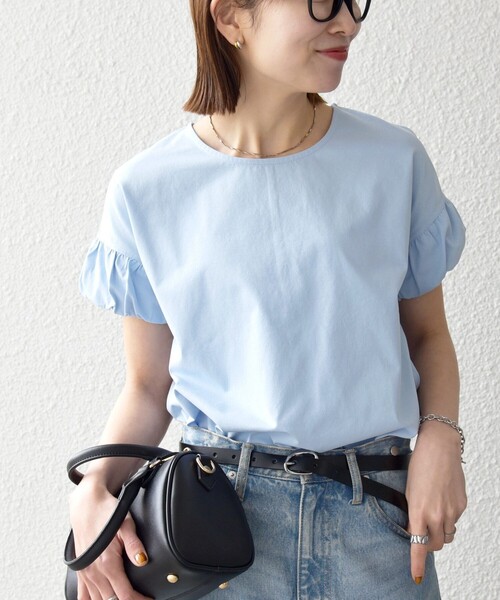 tシャツ SHIPS any:「多機能/洗濯機可能」マルチファンクション ギャザー スリーブ TEE レディースの画像