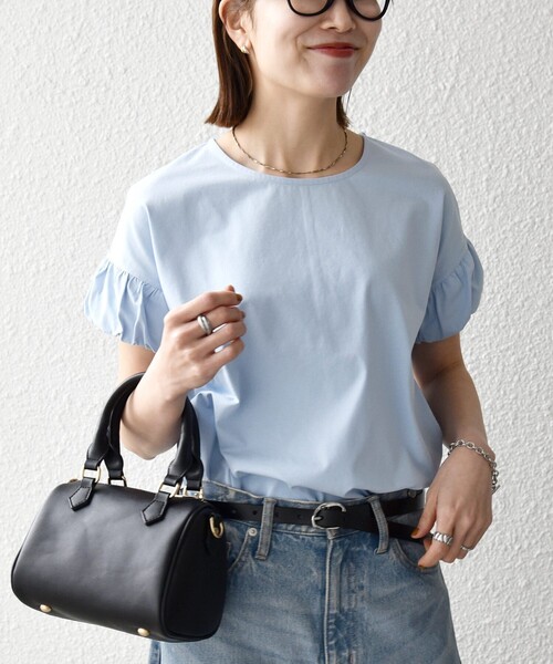 tシャツ SHIPS any:「多機能/洗濯機可能」マルチファンクション ギャザー スリーブ TEE レディースの画像