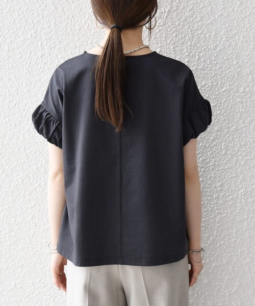 tシャツ SHIPS any:「多機能/洗濯機可能」マルチファンクション ギャザー スリーブ TEE レディースの画像