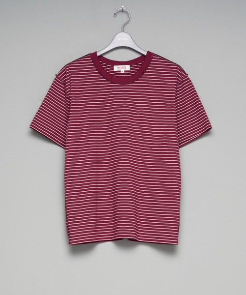 MASU（エムエーエスユー） tシャツ 「M A S U」OPPOSITE STRIPE T