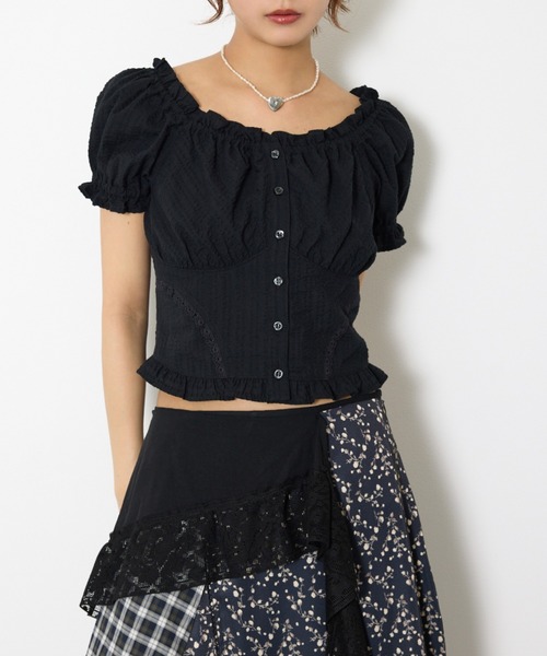 S*様 新品Heve パフスリーブ トップス 半袖 SLY（スライ） ブラウス シャツ 半袖 2WAY PUFF SLEEVE TOPS 2ウェイ