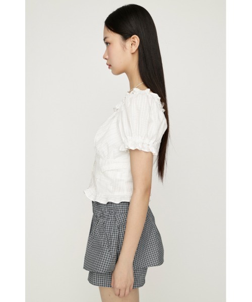 SLY 2WAY PUFF SLEEVE トップス　ブラウス　ホワイト SLY（スライ） ブラウス シャツ 半袖 2WAY PUFF SLEEVE TOPS 2ウェイ