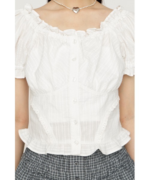 SLY 2WAY PUFF SLEEVE トップス　ブラウス　ホワイト SLY（スライ） ブラウス シャツ 半袖 2WAY PUFF SLEEVE TOPS 2ウェイ