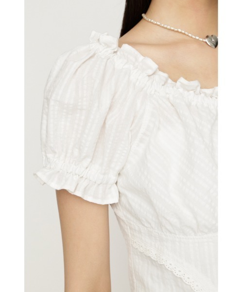 SLY 2WAY PUFF SLEEVE トップス　ブラウス　ホワイト SLY（スライ） ブラウス シャツ 2WAY PUFF SLEEVE TOPS 2ウェイ