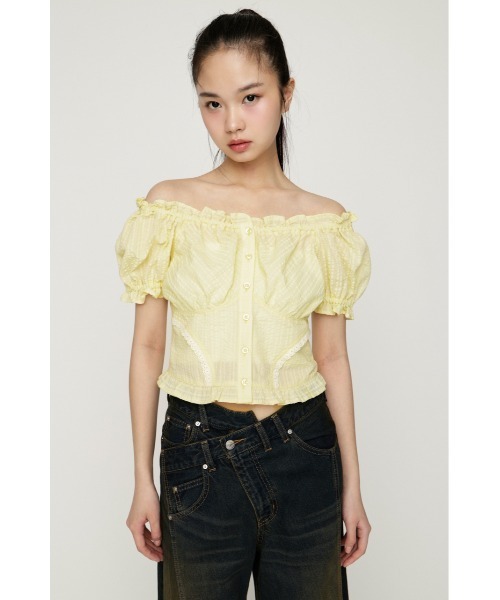 SLY（スライ） ブラウス シャツ 半袖 2WAY PUFF SLEEVE TOPS 2ウェイ