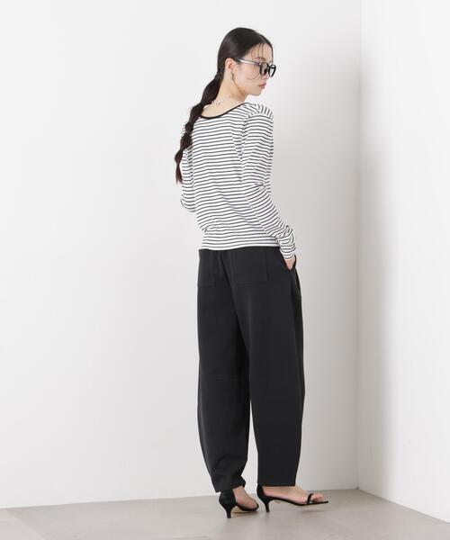 ワイドパンツ パンツ 接触冷感ダンボールカットカーブシルエットパンツ(セットアップ可) レディースの画像
