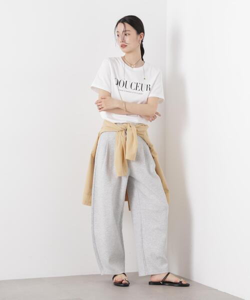 ワイドパンツ パンツ 接触冷感ダンボールカットカーブシルエットパンツ(セットアップ可) レディースの画像