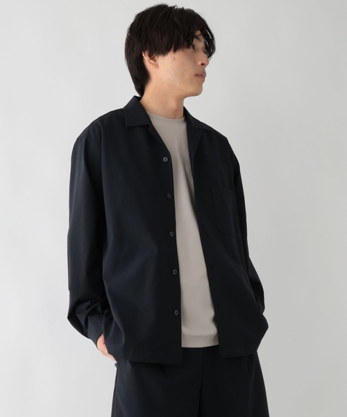GLOBAL WORK（グローバルワーク） シャツ クリーンサッカー開襟シャツ