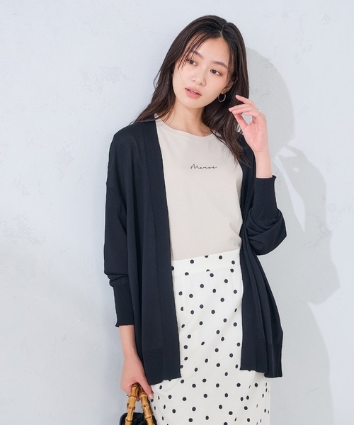 カーディガン 「UVカット/接触冷感」さらさらタッチトッパーカーディガン レディースの画像