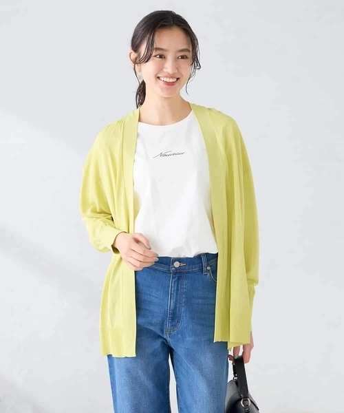 カーディガン 「UVカット/接触冷感」さらさらタッチトッパーカーディガン レディースの画像