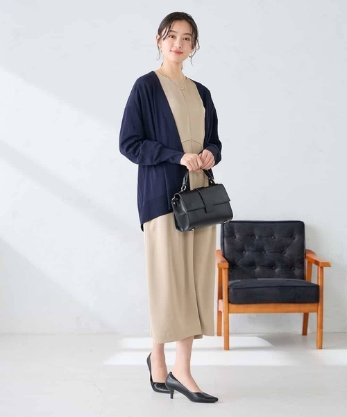 カーディガン 「UVカット/接触冷感」さらさらタッチトッパーカーディガン レディースの画像