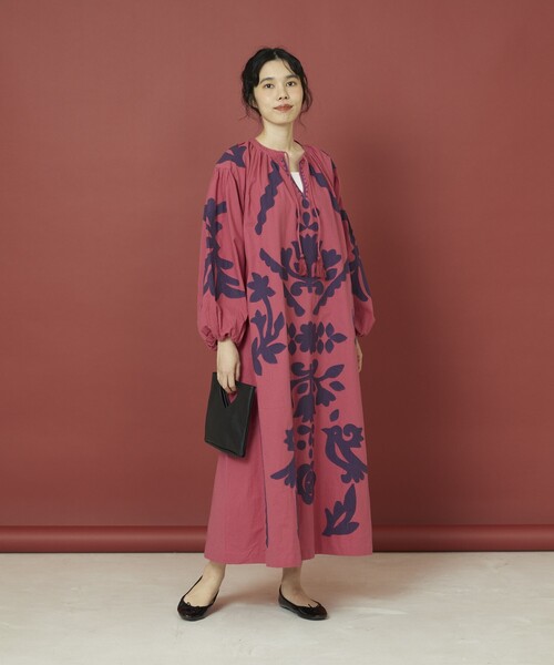 「Freada」 長袖ワンピース ONE SIZE ブラック レディース_画像4