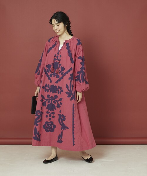 「Freada」 長袖ワンピース ONE SIZE ブラック レディース_画像5