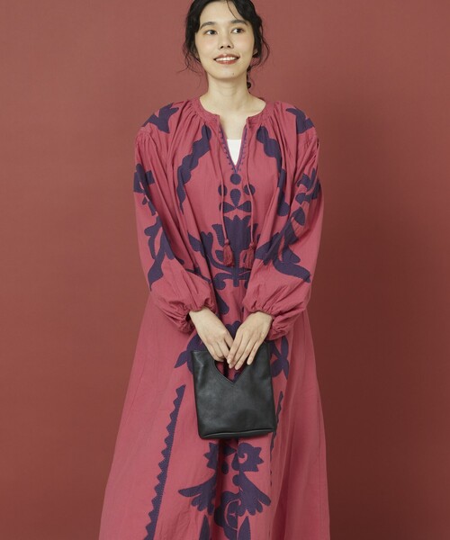 「Freada」 長袖ワンピース ONE SIZE ブラック レディース_画像6