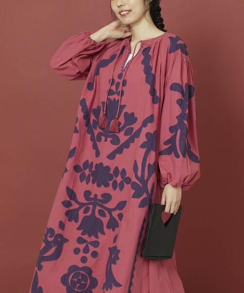 「Freada」 長袖ワンピース ONE SIZE ブラック レディース_画像7