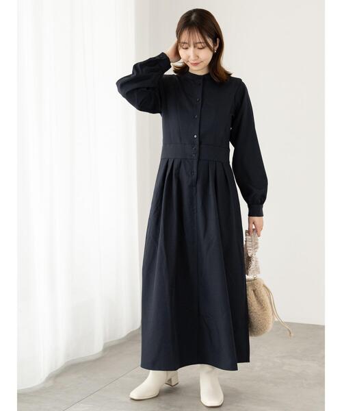 「Te chichi TERRASSE」 長袖ワンピース F ネイビー レディース_画像4