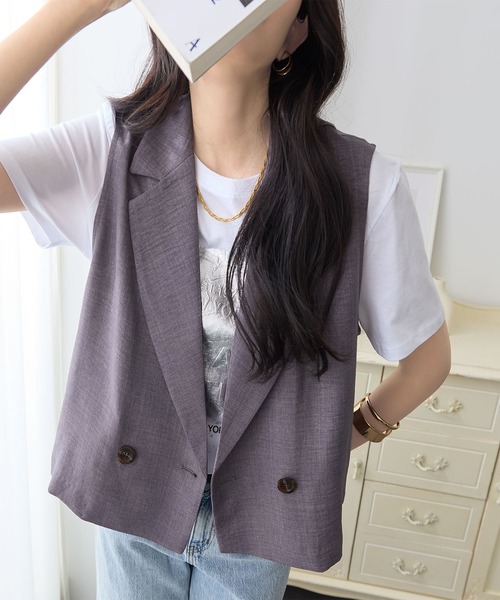 ベスト ジレ 夏 テーラードショートジレ レディース : ZOZOTOWN Yahoo