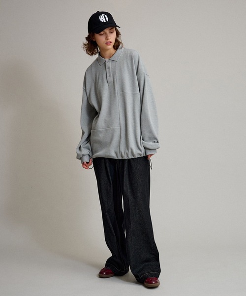 「WETTEMPT」 長袖ポロシャツ MEDIUM レッド メンズ_画像2