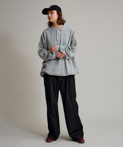 「WETTEMPT」 長袖ポロシャツ MEDIUM レッド メンズ_画像3