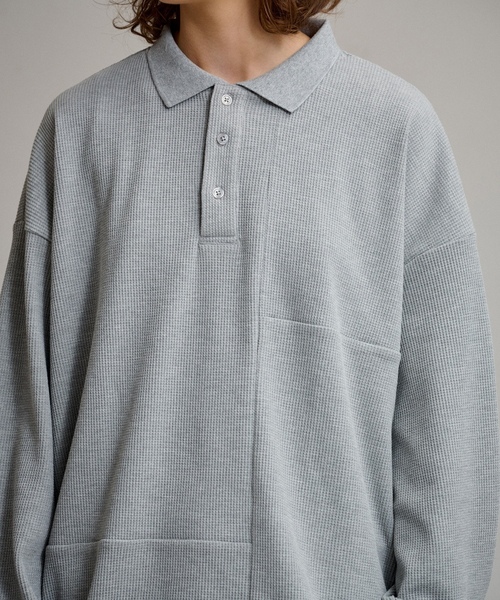 「WETTEMPT」 長袖ポロシャツ MEDIUM レッド メンズ_画像9