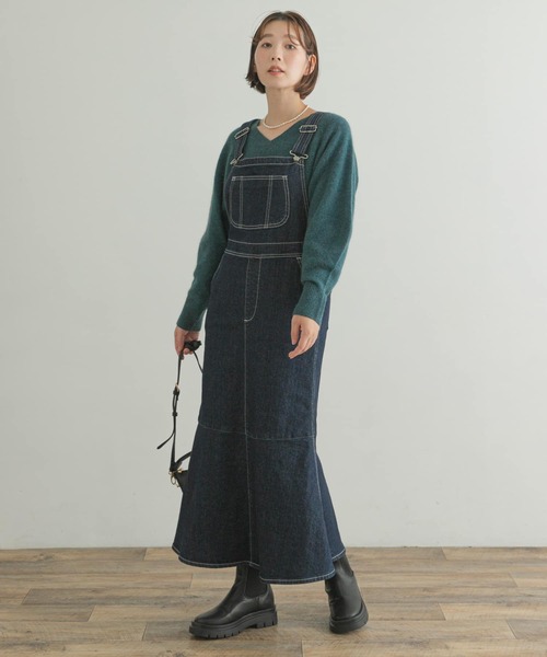 「SOMETHING」 サロペットスカート MEDIUM インディゴブルー レディース_画像2