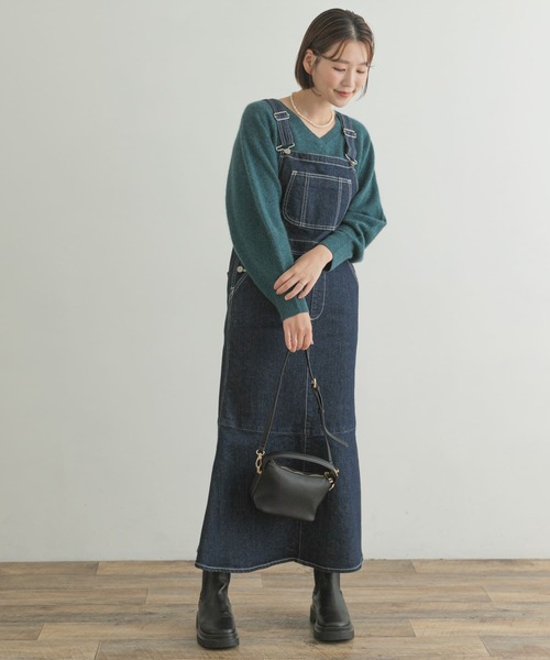 「SOMETHING」 サロペットスカート MEDIUM インディゴブルー レディース_画像4
