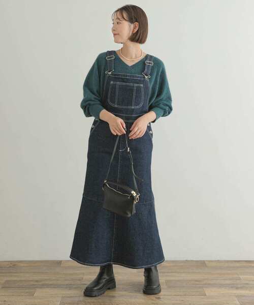 「SOMETHING」 サロペットスカート MEDIUM インディゴブルー レディース_画像5
