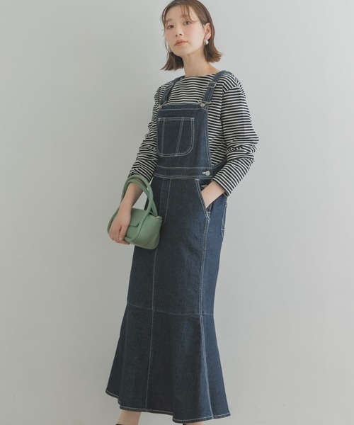 「SOMETHING」 サロペットスカート MEDIUM インディゴブルー レディース_画像6