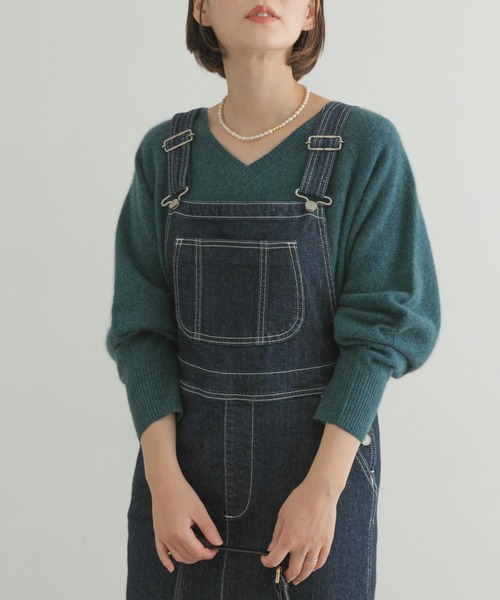 「SOMETHING」 サロペットスカート MEDIUM インディゴブルー レディース_画像7