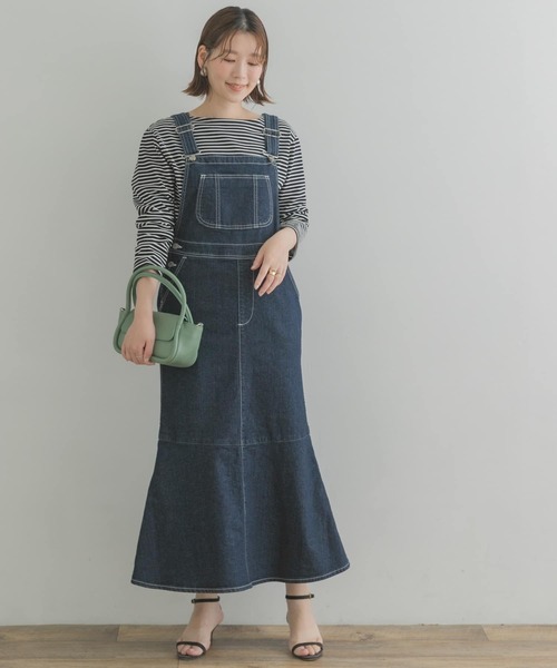 「SOMETHING」 サロペットスカート MEDIUM インディゴブルー レディース_画像8
